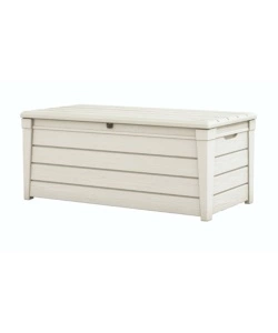 Baule keter 'brightwood pool box' in resina bianco, 145x69,7x60,3 cm